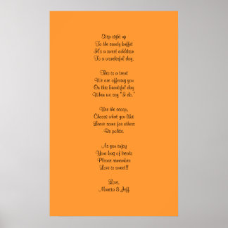 Candy buffet poem poster
