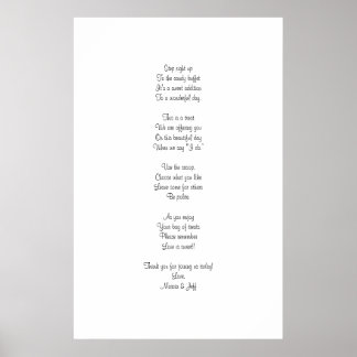 Candy buffet poem poster