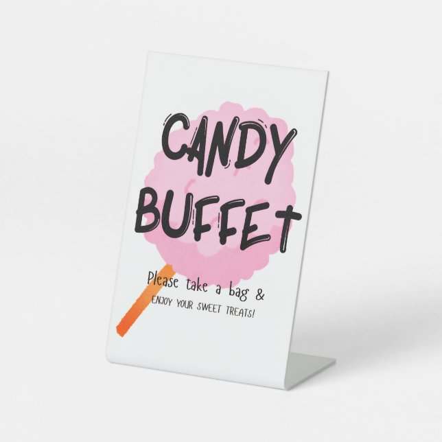Candy Buffet Sign Cute Cotton Candy Party (Front)
