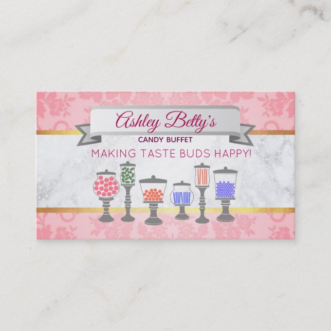 Candy Buffet Slogans Business Cards (Front)
