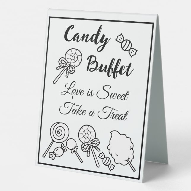 Candy Buffet Table Sign for Wedding (Back)