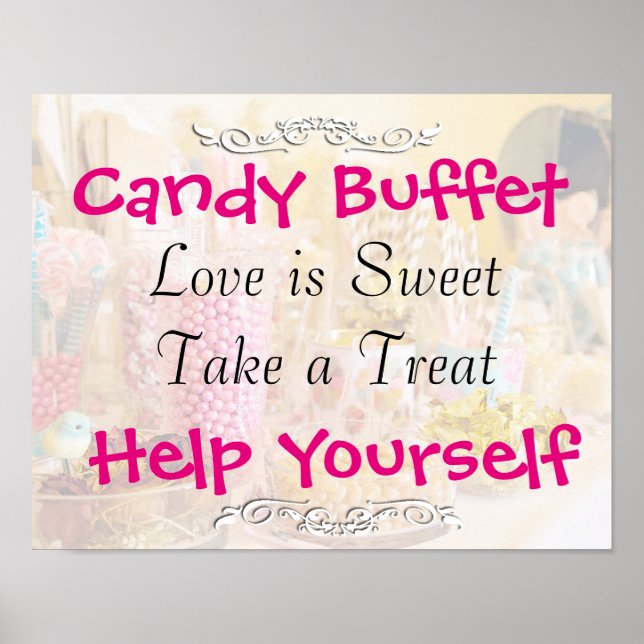 Candy Buffet Wedding or Baby Shower Sign (Front)
