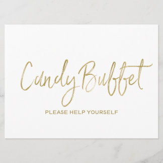 "Candy buffet" Wedding Sign | Stylish Golden Invitation