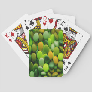 Candy Buttons Green Playing Cards