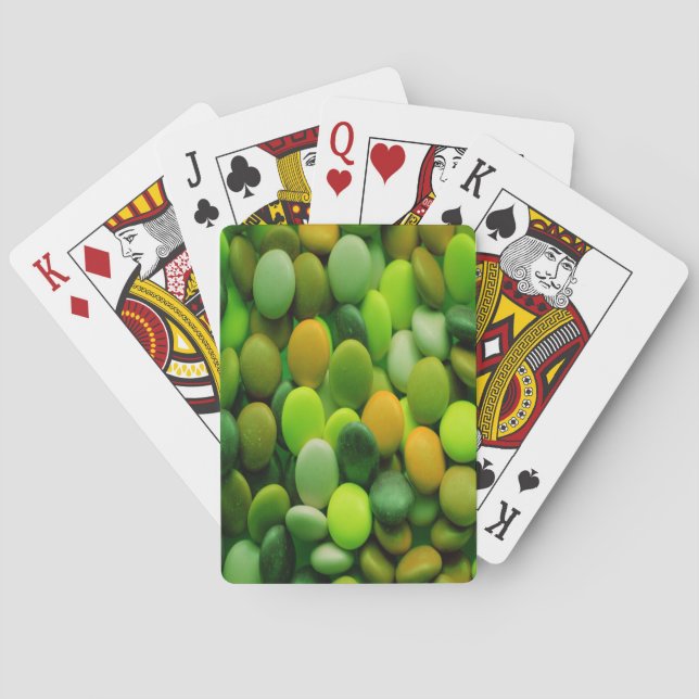 Candy Buttons Green Playing Cards (Back)