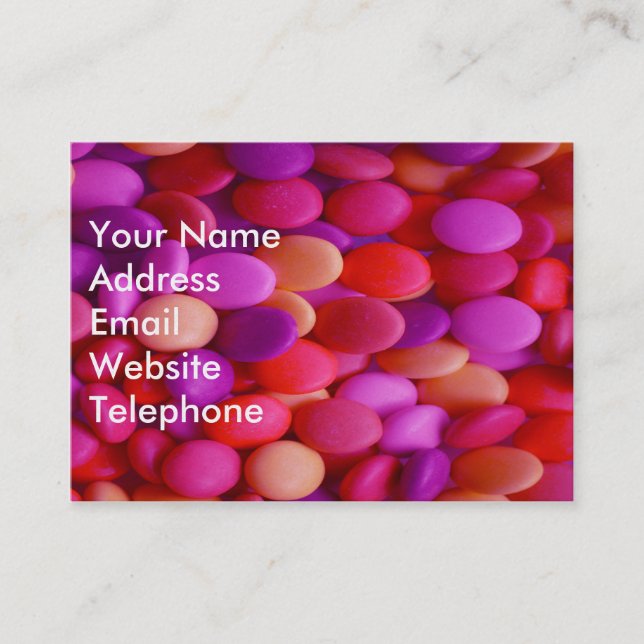 Candy Buttons pink Business Card (Front)