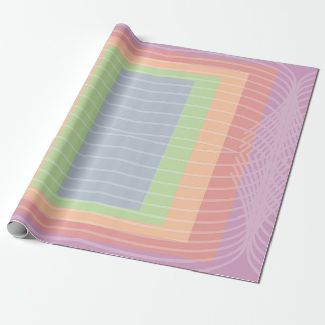 Candy Cake Pastel Colour Block  Wrapping Paper (Unrolled)