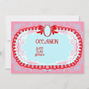 Candy Cameo Custom Invitation