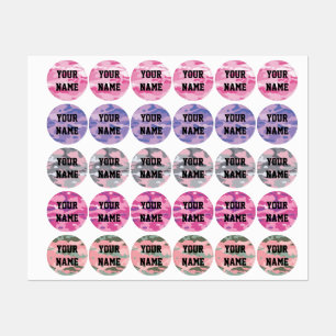 Candy Camo Circle Clothing Labels