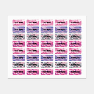 Candy Camo Rectangle Clothing Labels