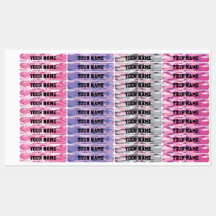Candy Camo Skinny Adhesive Waterproof Labels