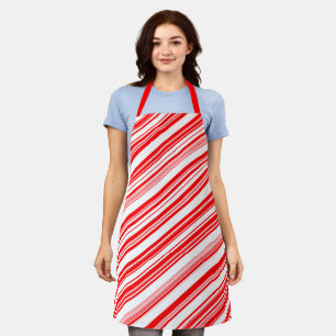 Candy Candy Christmas Stripes All-Over Print Apron