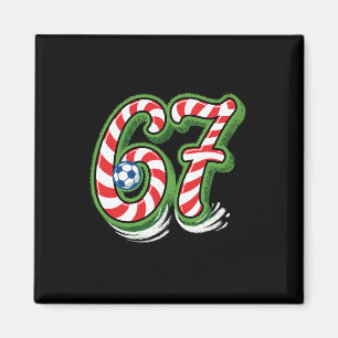 Candy Cane 67 Soccer Ball Christmas Funny Sports Magnet