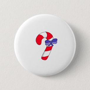 Candy cane 6 cm round badge
