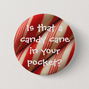Candy Cane 6 Cm Round Badge