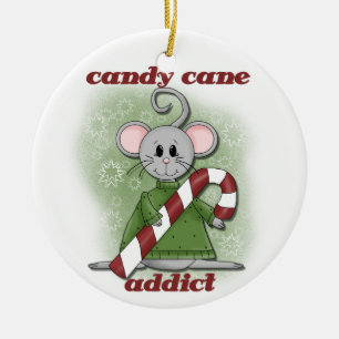 Candy Cane Addict Christmas Keepsake Ornament
