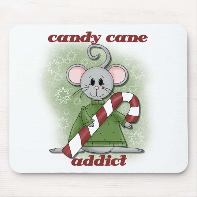 Candy Cane Addict Tshirts and Gifts Mouse Mat (Front)