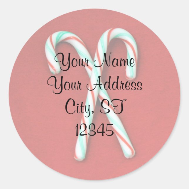 Candy Cane Address Sticker (Front)