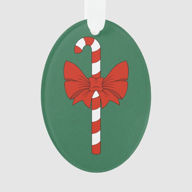 Candy Cane and Bow Ornament (Front)
