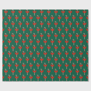 Candy Cane and Bow Wrapping Paper