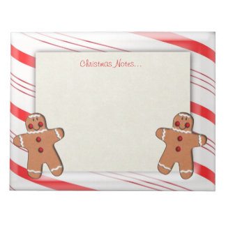 Candy Cane and Gingerbread Man Cookies Notepad