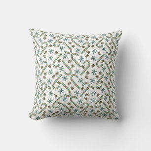 Candy Cane and Snowflake Pillow