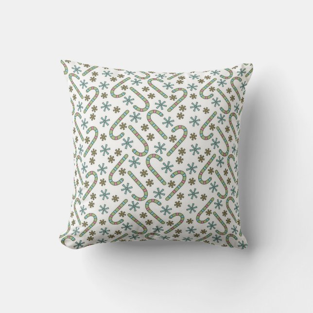 Candy Cane and Snowflake Pillow (Front)
