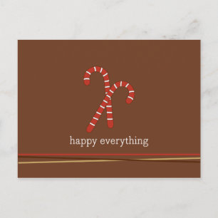 Candy cane and strings Holiday/Christmas Holiday Postcard