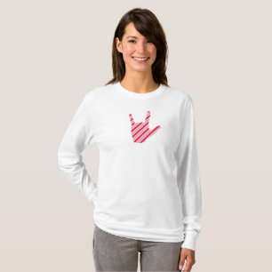 Candy Cane ASL I Love You T-Shirt or Pajama Top
