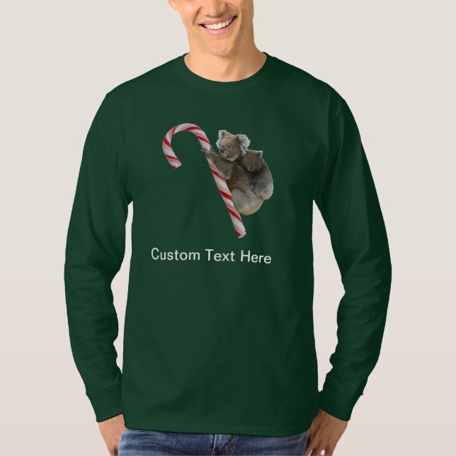 Candy Cane Australian Koala Bears T-Shirt (Front)