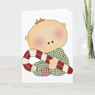 candy cane baby boy 4 holiday card