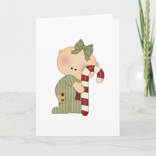 candy cane baby girl 1 holiday card