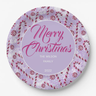 Candy Cane Berry Paper Plates