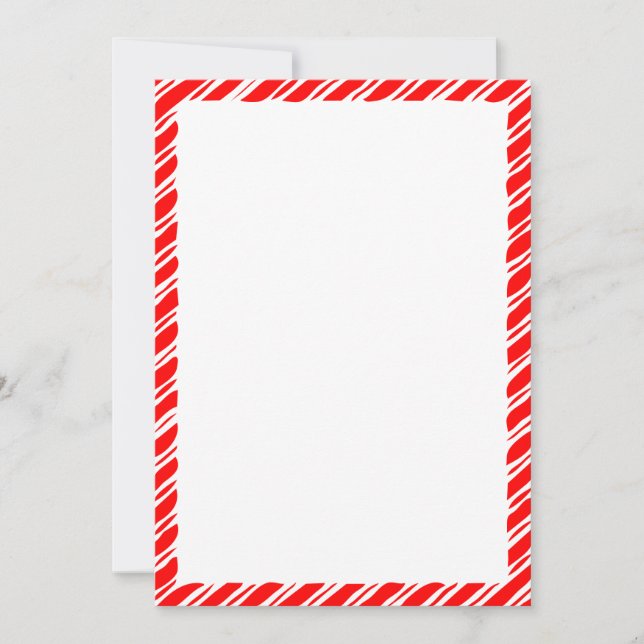 Candy Cane Border Christmas Blank Custom Text Invitation (Front)