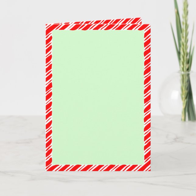 Candy Cane Border Christmas Blank Custom Text Invitation (Front)
