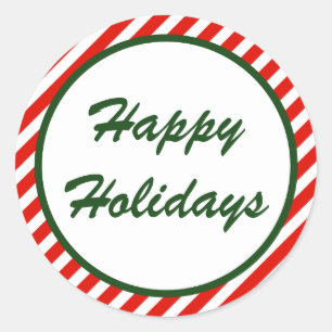 Candy Cane Border Christmas Holiday Stickers