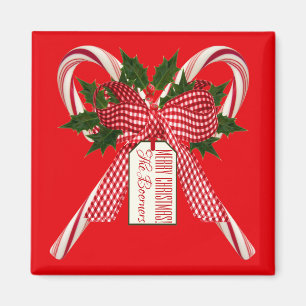 Candy Cane Bouquet Christmas Wishes Magnet
