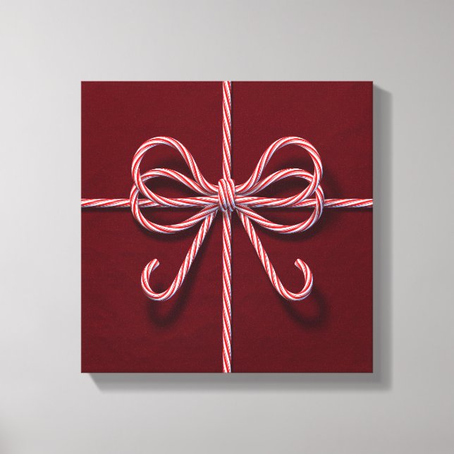 Candy Cane Bow Canvas Print (Front)