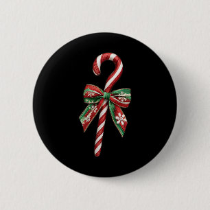 Candy Cane Bow Christmas Peppermint Christmas Cand 6 Cm Round Badge