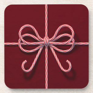 Candy Cane Bow Coasters