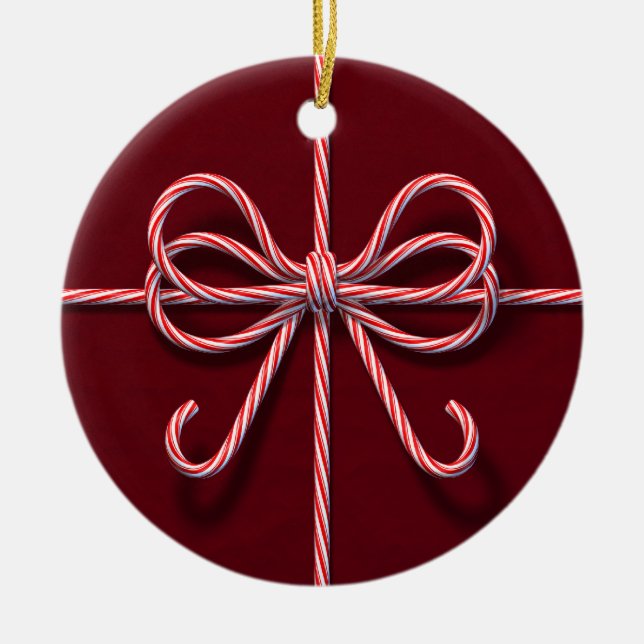Candy Cane Bow Ornament (Front)