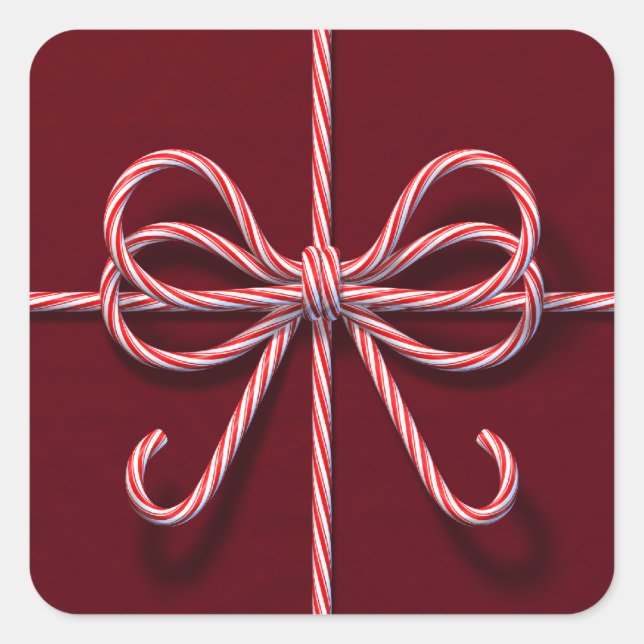 Candy Cane Bow Sticker (Front)