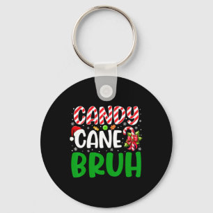 Candy Cane Bruh Christmas Shirt Funny Xmas Boys Gi Key Ring