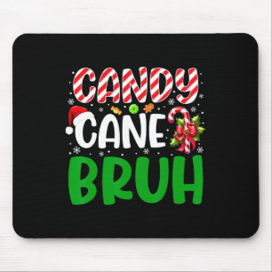 Candy Cane Bruh Christmas Shirt Funny Xmas Boys Gi Mouse Mat