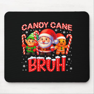 Candy Cane Bruh Cute Santa Elf Christmas Xmas Boy  Mouse Mat