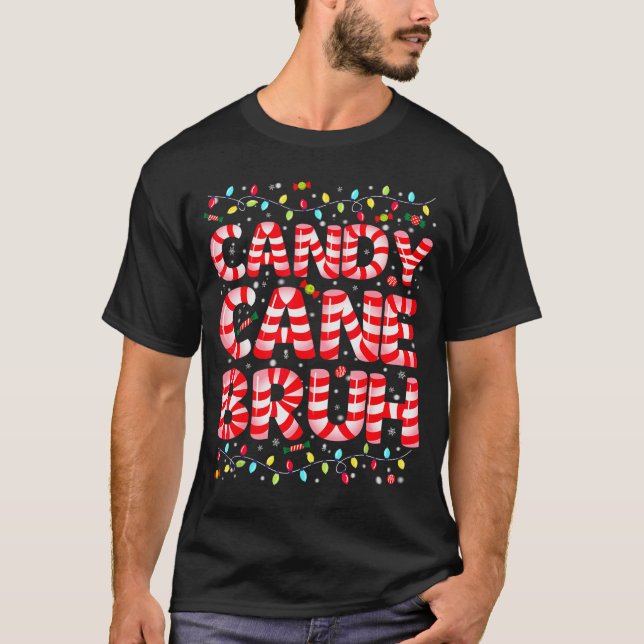 Candy Cane Bruh Tree Light Pjs Christmas Xmas Men  T-Shirt (Front)