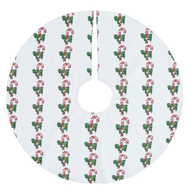 Candy Cane Brushed Polyester Tree Skirt (Front)