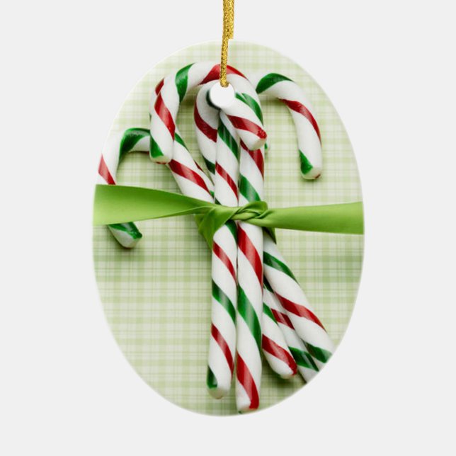 Candy Cane Bundle Ceramic Tree Decoration (Front)