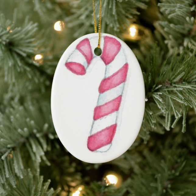 Candy Cane Ceramic Tree Decoration (Tree)
