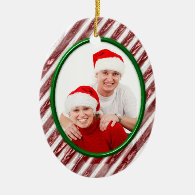 Candy Cane Ceramic Tree Decoration (Front)